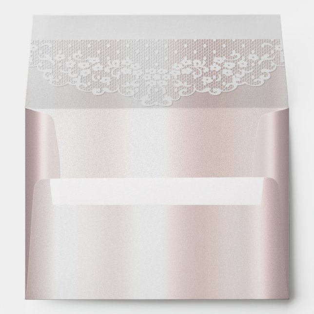 Elegant White Lace Floral Envelope (Back (Bottom))