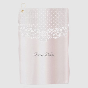 Elegant White Lace Floral Golf Towel