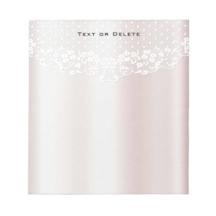 Elegant White Lace Floral Notepad