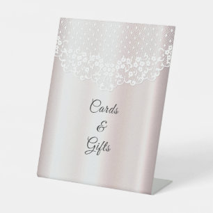 Elegant White Lace Floral Tabletop Signs