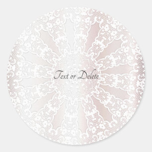 Elegant White Lace Floral Wedding Sticker