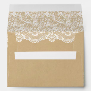 Elegant White Lace Pattern Kraft Wedding 5x7 Envelopes