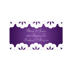 Elegant White Lace Wedding Address Purple Label