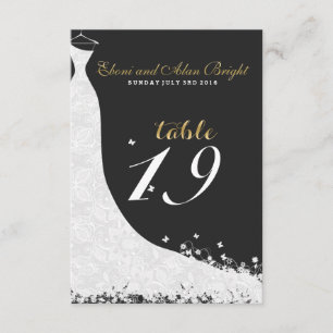 Elegant White Lace Wedding Dress Table 19 Invitation