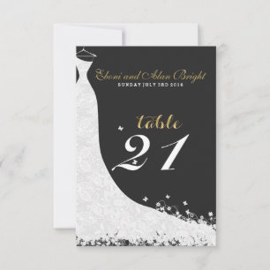 Elegant White Lace Wedding Dress Table 21 Invitation