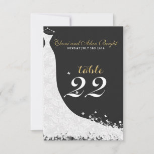 Elegant White Lace Wedding Dress Table 22 Invitation