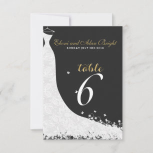 Elegant White Lace Wedding Dress Table 6 Invitation