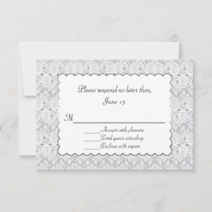 Elegant White Lace Wedding Response Card