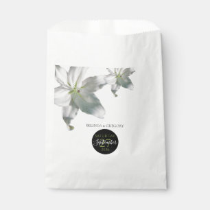 Elegant White Lilies Wedding Favour Bags