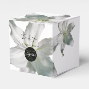 Elegant White Lilies Wedding Favour Box