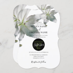 Elegant White Lilies Wedding Invitations
