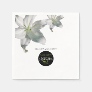 Elegant White Lilies Wedding Napkin