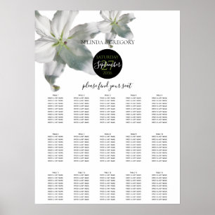 Elegant White Lilies Wedding Seating Chart