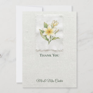 Elegant White Lily Botanical Wedding Thank You Car Invitation