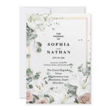 Elegant White Lily & Eucalyptus Floral Wedding 