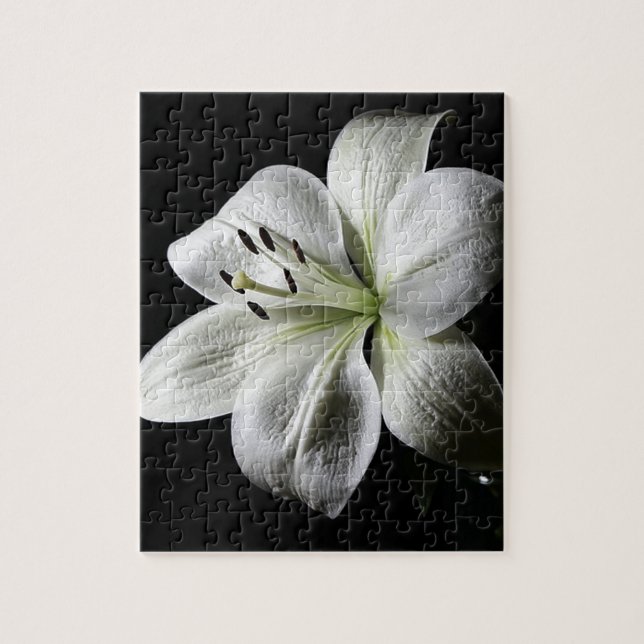 Elegant White Lily Puzzle (Vertical)