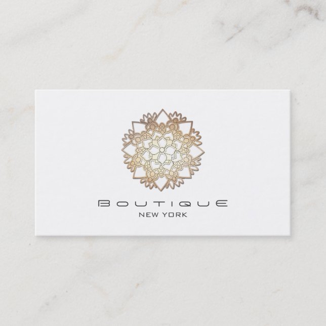 Elegant White Lotus Flower Simple Professional Business Card (Front)
