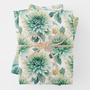 Elegant White Love Aqua Mint Wedding Wrapping Paper Sheet