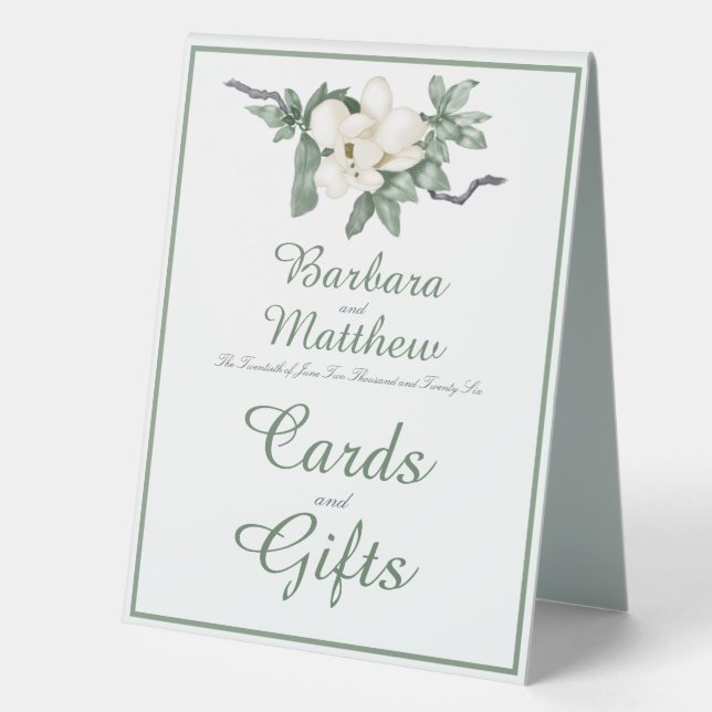 Elegant White Magnolia Blossom Reception (Front)