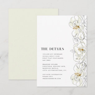Elegant White Magnolia Wedding Details Enclosure Card