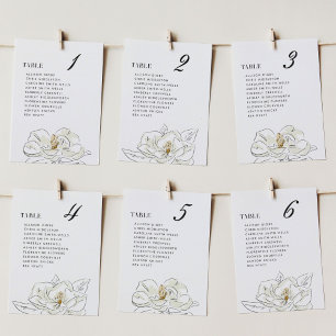 Elegant White Magnolia Wedding Seating Chart