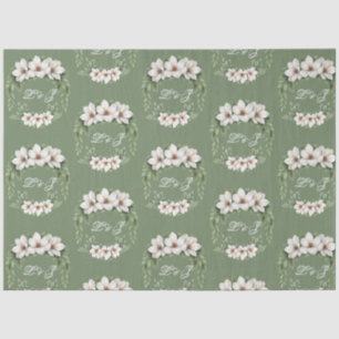 Elegant White Magnolia Winter Wedding Pine Tree  Tissue Paper