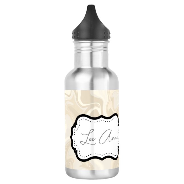 Elegant White Marble Abstract Pattern 710 Ml Water Bottle (Left)