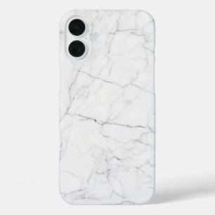 Elegant White Marble iPhone 16 Plus Case