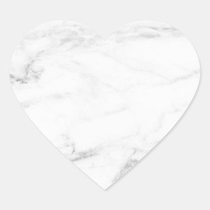 Elegant White Marble Custom Blank Template Heart Sticker