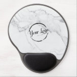 Elegant white marble custom logo gel mouse mat<br><div class="desc">Elegant white marble custom logo gel mousepad. Simply enter your information in the fields and add your logo! Visit the store to see the entire White marble office collection.</div>