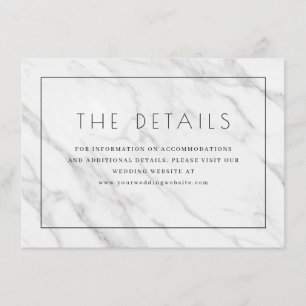 Elegant White Marble Details Enclosure Card