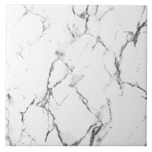 Elegant White Marble Effect Ceramic Tile