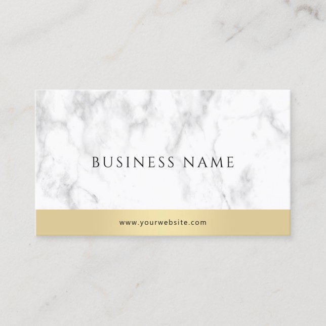 Elegant White Marble Gold Modern Corporate Trendy Business Card (Front)