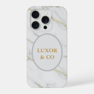 Elegant White Marble & Gold Veins iPhone 16 Pro  iPhone 15 Pro Case