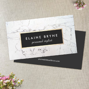 Elegant White Marble Makeup Artist Beauty Business Card
