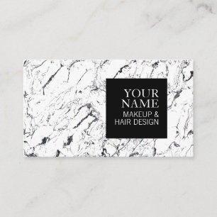 Elegant White Marble Makeup Artist Hair Salon Business Card