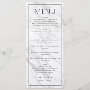 Elegant White Marble Menu