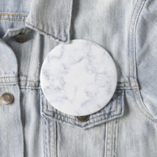 Elegant White Marble Modern 10 Cm Round Badge