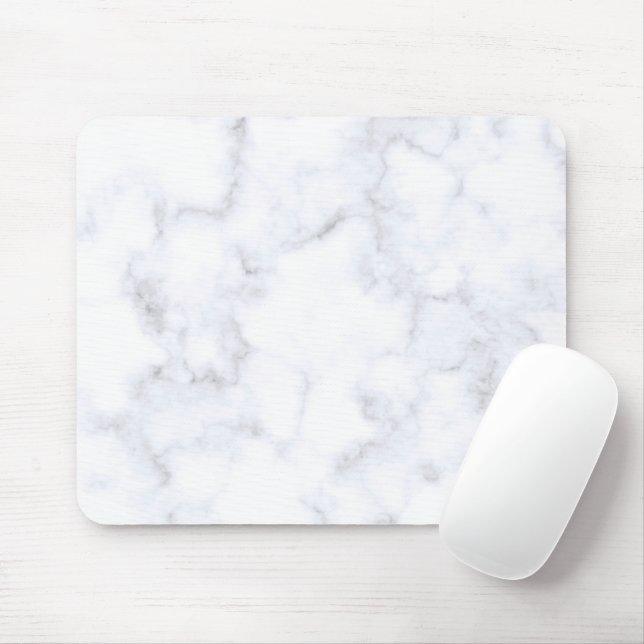 Elegant White Marble Modern Mouse Mat (With Mouse)