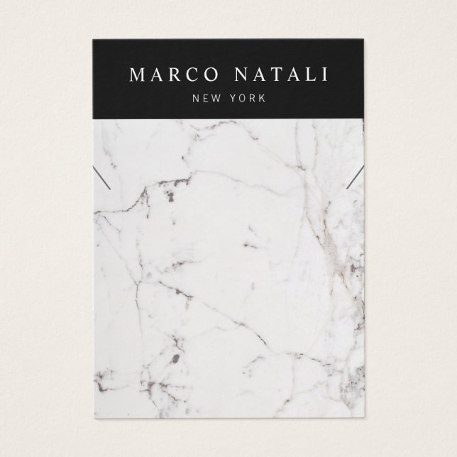 Elegant White Marble Necklace Display Card (Front)