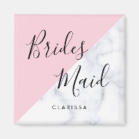 Elegant white marble & pastel pink bridesmaid