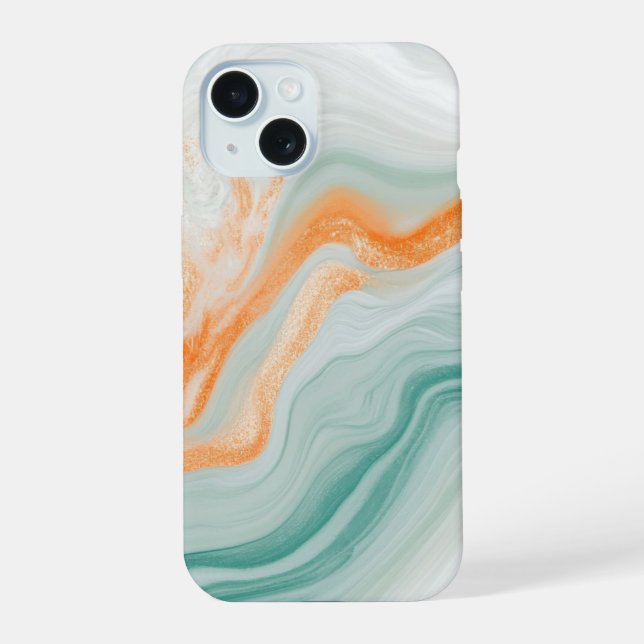 Elegant White Marble Pattern  iPhone 15 Case (Back)