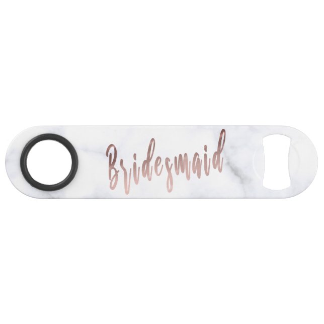 Elegant white marble & rose gold bridesmaid (Front (Horizontal))