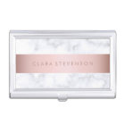 elegant white marble rose gold faux strip