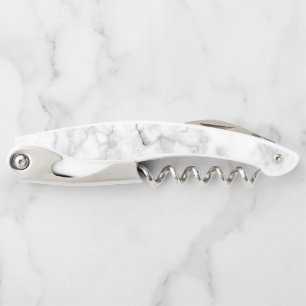 Elegant White Marble Texture Corkscrew