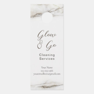 Elegant White Marble - warm tones Door Hanger