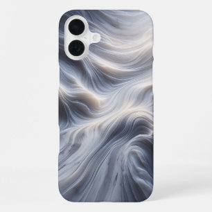 Elegant White Marble Waves Case Soft Flowing Grey