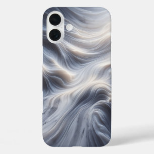Elegant White Marble Waves Case Soft Flowing Grey
