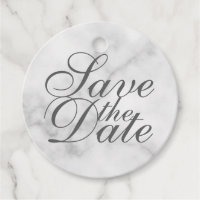 Elegant White Marble Wedding Save the Date