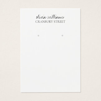 Elegant White Minimal Earring Display Card